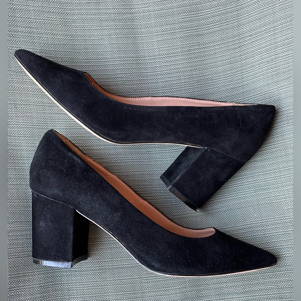 (EUC) Pour La Victoire  Celinaks Celina kid Black Suede Block Heels “like New”